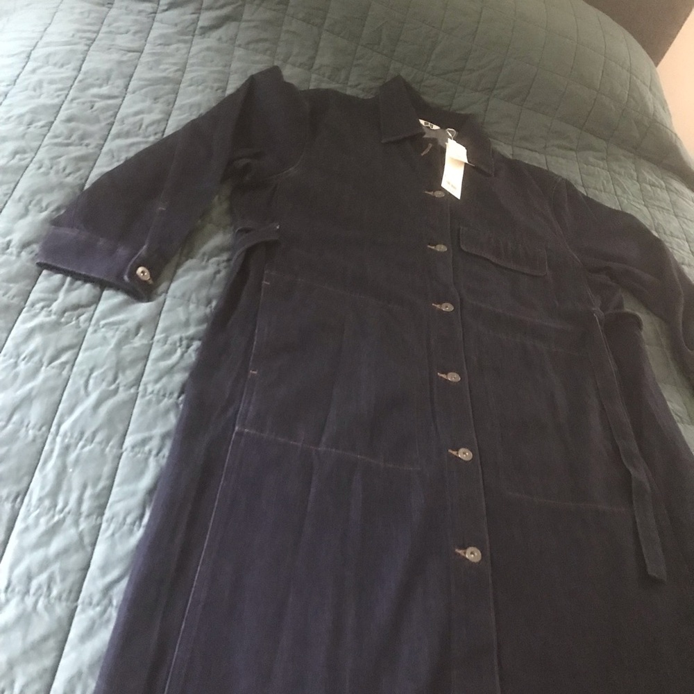 uniqlo u women denim shirt coat large nwt. *